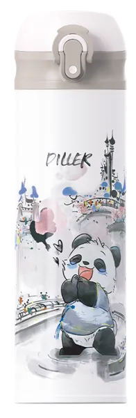 Изображение Термос 480мл стальной Диллер панда белый Диллер к/у, 1 шт