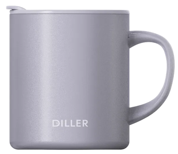 Изображение Термокружка 320мл стальная Диллер цветная с ручкой Диллер к/у, 1 шт