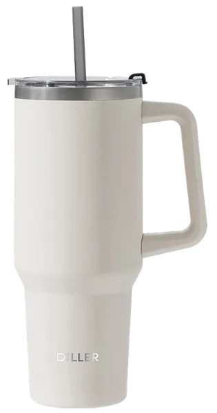 Изображение Термокружка 1300мл стальная Диллер цветная с трубочкой Диллер к/у, 1 шт