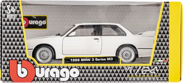 Изображение Машина 1:24 Ббураго бмв м3 1988 белая Ббураго к/у, 1 шт