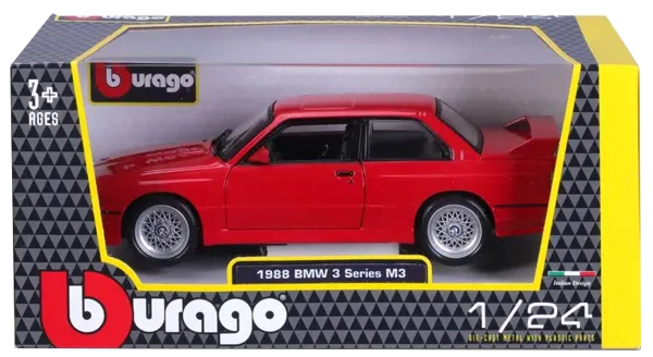 Изображение Машина 1:24 Ббураго бмв м3 1988 красная Ббураго к/у, 1 шт