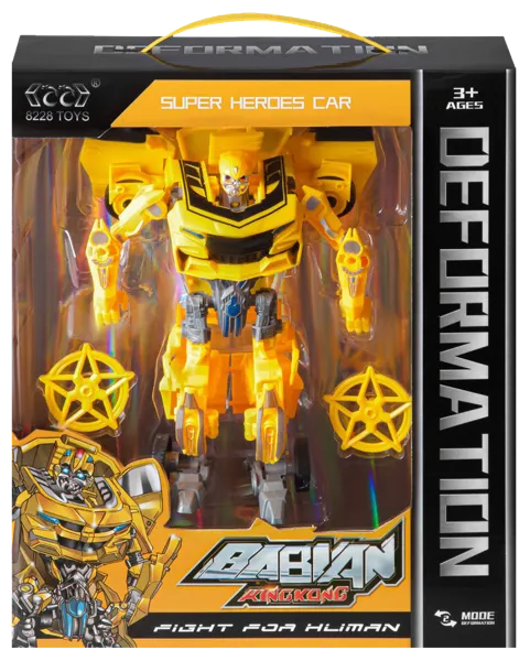 Изображение Машина трансформер Деформейшн гоночная жёлтая Гуандонг Джаки п/у, 1 шт