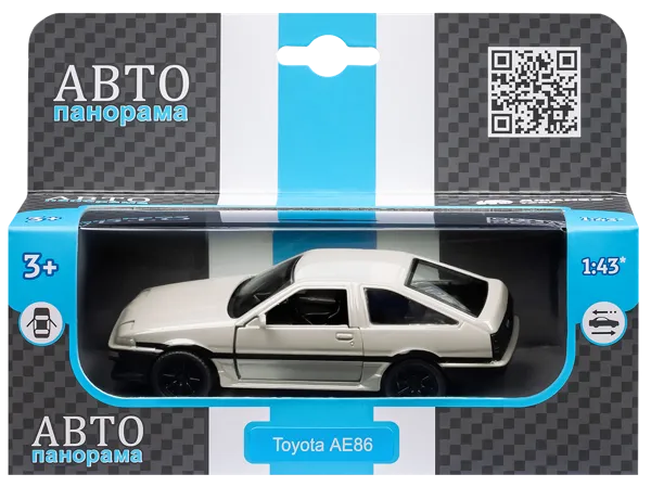 Изображение Машина 1:37 инерционная Автопанорама тойота ae86 белая Каипо п/у, 1 шт
