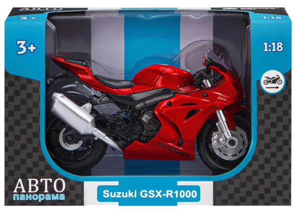 Изображение Мотоцикл 1:18 Автопанорама сузуки gsr-r1000 Каипо к/у, 1 шт