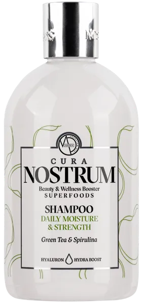 Изображение Шампунь для всех типов волос Кьюра нострум питание чай спирулина Медитераниум п/у, 500 мл