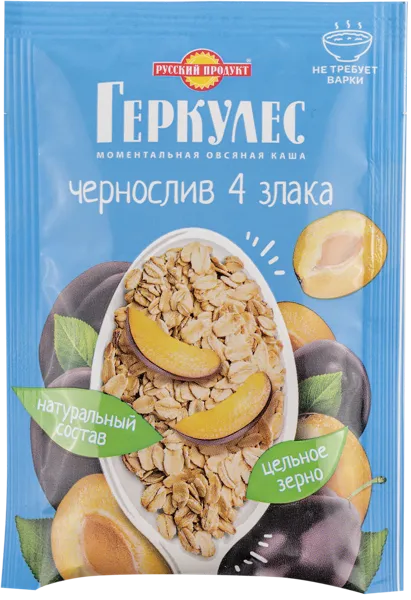 Изображение Каша овсяная Русский продукт 4 злака чернослив МирФудс м/у, 35 г
