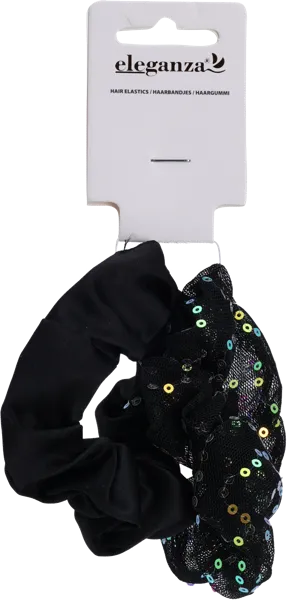 Изображение Резинка для волос Купман бархатная чёрная серая Купман Интернэшнл м/у, 2 шт