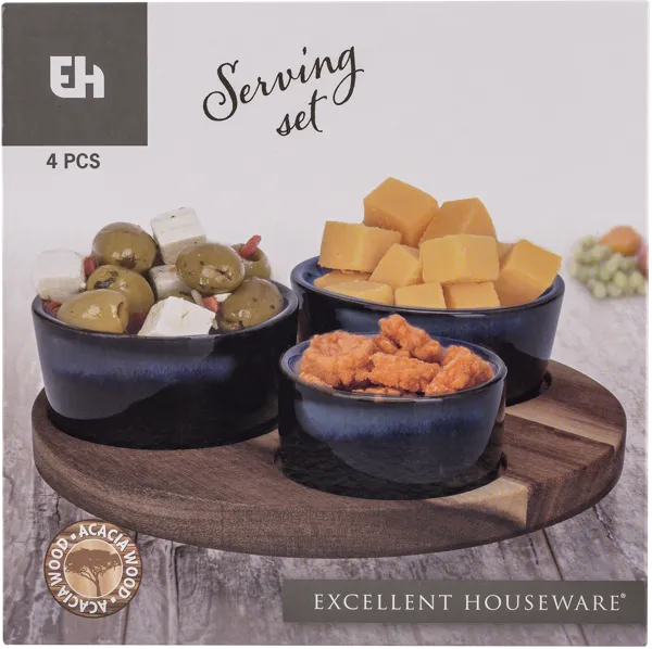 Изображение Соусник на подставке Купман синий коричневый Купман Интернэшнл к/у, 3 шт