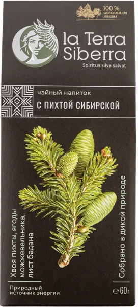 Изображение Напиток чайный Ла Терра Сиберра пихта сибирская Слон к/у, 60 г