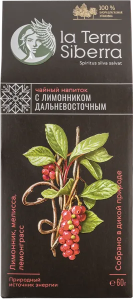 Изображение Напиток чайный Ла Терра Сиберра лимонник дальновосточный Слон к/у, 60 г