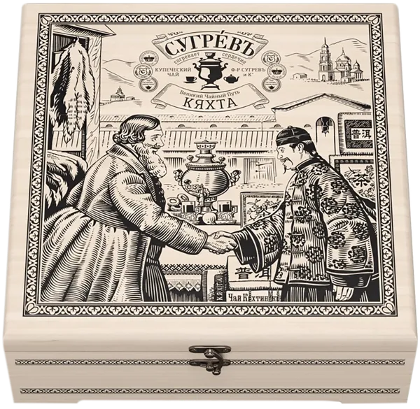 Изображение Набор Чая ассорти Сугревъ великий чайный путь Слон шкатулка, 9*25 г