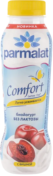 Изображение Биойогурт 1,5% без лактозы Пармалат вишня Белгородский МК п/б, 290 мл