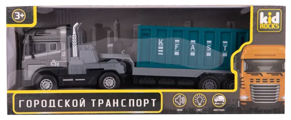 Изображение Машина 1:24 свет звук металл Кид рокс контейнеровоз Кид рокс к/у, 1 шт