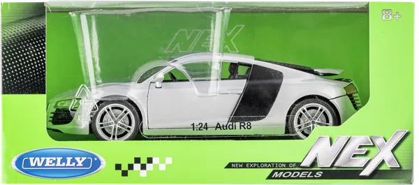 Изображение Машина 1:24 серебро Велли ауди r8 куп Велли Фэктори ЛТД к/у, 1 шт
