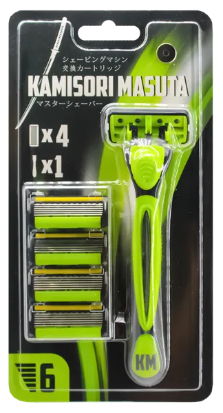 Изображение Станок для бритья 6 лезвий Камисори масута +4 кассет Нанбо Джанбей п/у, 1 шт