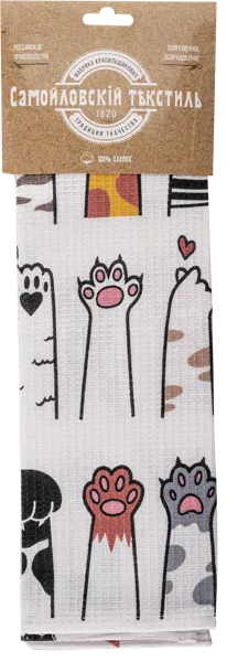 Изображение Полотенце 40*70см для кухни Самойловский текстиль кошки вафельное Нордтекс к/у, 2 шт