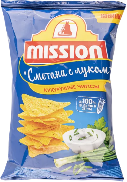 Изображение Чипсы кукурузные Мишн сметана лук Мишн фудс ступино м/у, 90 г