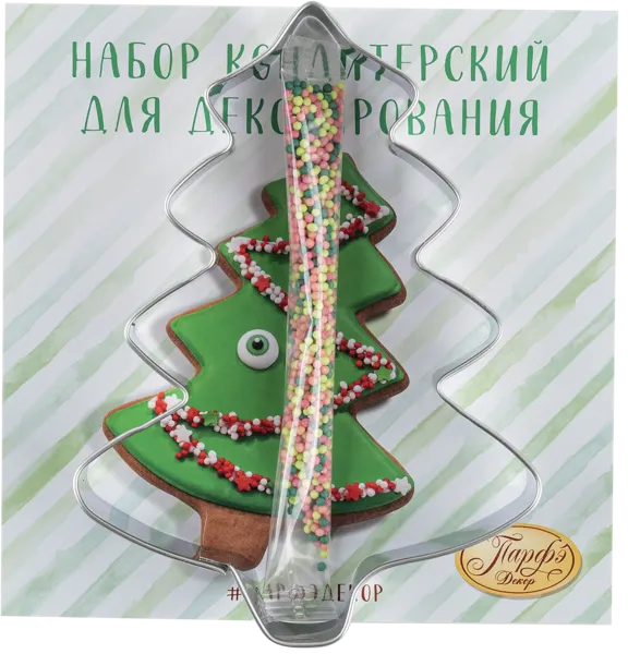 Изображение Форма вырубная с посыпкой Парфэ Декор елка  Топ Продукт м/у, 1 шт