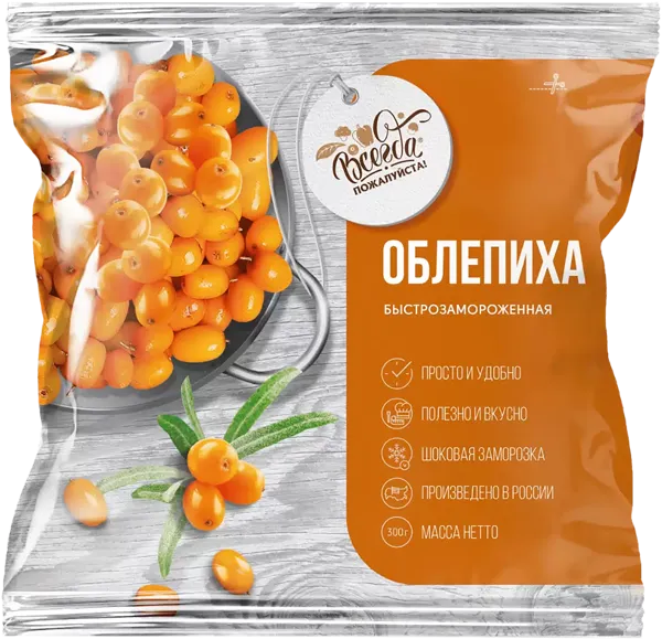 Изображение Ягоды замороженные Всегда пожалуйста облепиха ЭкоРесурс му, 300 г