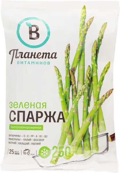 Изображение Овощи замороженные Планета витаминов спаржа зеленая Цандао Айс м/у, 250 г