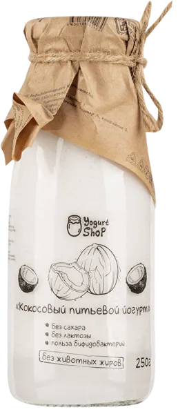 Изображение Йогурт питьевой Йогурт Шоп кокосовый Йогурт шоп с/б, 250 мл