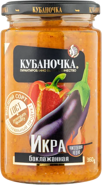 Изображение Икра из баклажанов Кубаночка Гранд Стар с/б, 360 г