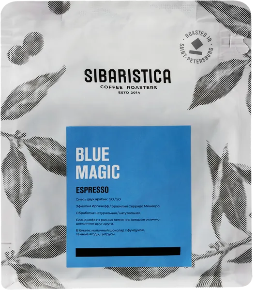 Изображение Кофе в зернах Сибаристика Блю Мэджик Кислое озеро м/у, 200 г