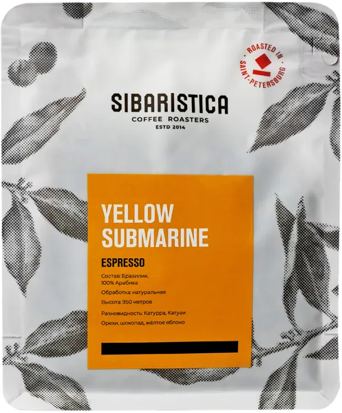Изображение Кофе в зернах Сибаристика Бразил Йеллоу Кислое озеро м/у, 200 г