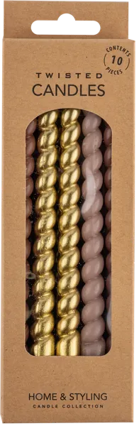 Изображение Свечи 1см для торта Купман спираль розовые золото Купман Интернэшнл к/у, 10 шт