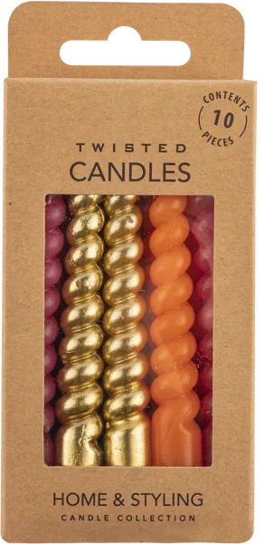 Изображение Свечи 10см для торта Купман спираль оранжевые золото Купман Интернэшнл к/у, 10 шт