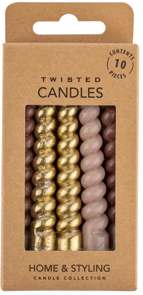 Изображение Свечи 10см для торта Купман спираль розовые золото Купман Интернэшнл к/у, 10 шт