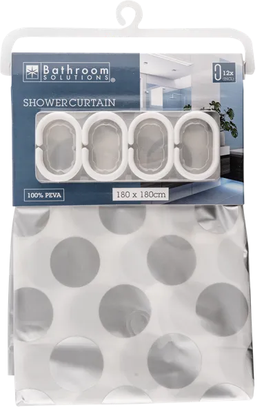 Изображение Штора 180*180см для душа Купман с серебристым узором в ас Купман Интернэшнл м/у, 1 шт