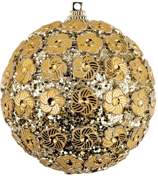 Изображение Шар 8см пластик Купман пайетки цветочные шампань Купман Интернэшнл , 1 шт