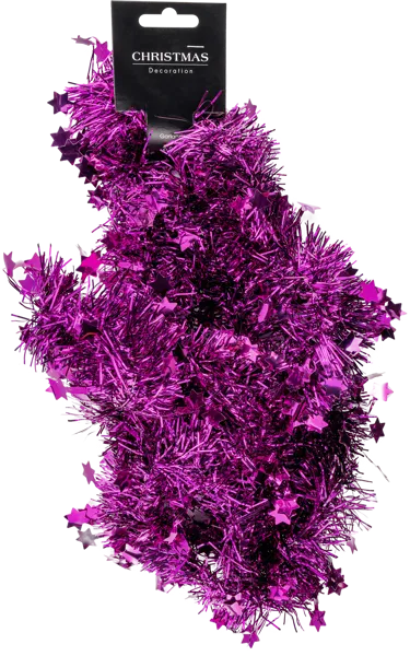 Изображение Мишура 2м Купман фиолетовая со звездами Купман Интернэшнл , 1 шт