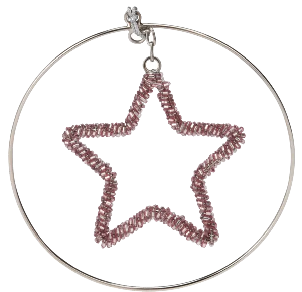 Изображение Елочное украшение 13см металл Купман фигурка в кольце розовая Купман Интернэшнл , 1 шт