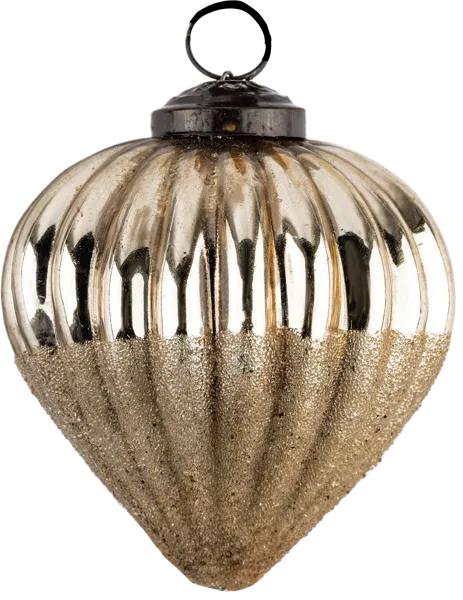 Изображение Елочное украшение 8см стекло Купман луковка золотая Купман Интернэшнл , 1 шт