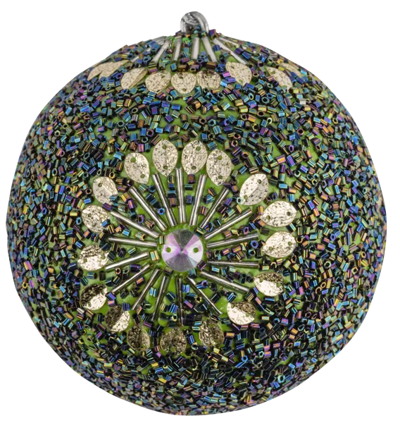 Изображение Шар 10см пластик Купман черный с бисером в асс Купман Интернэшнл , 1 шт