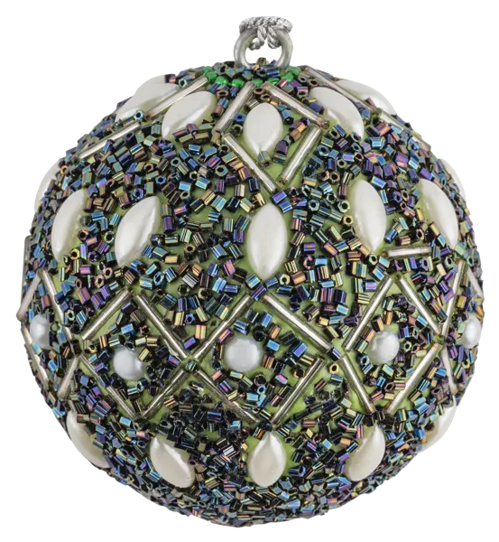 Изображение Шар 8см пластик Купман черный с бисером в асс Купман Интернэшнл , 1 шт