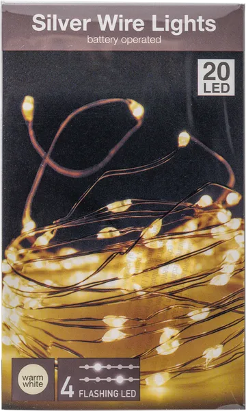 Изображение Электрогирлянда 1м на батарейках Купман роса 20 теплых ЛЕД ламп Купман Интернэшнл п/у, 1 шт