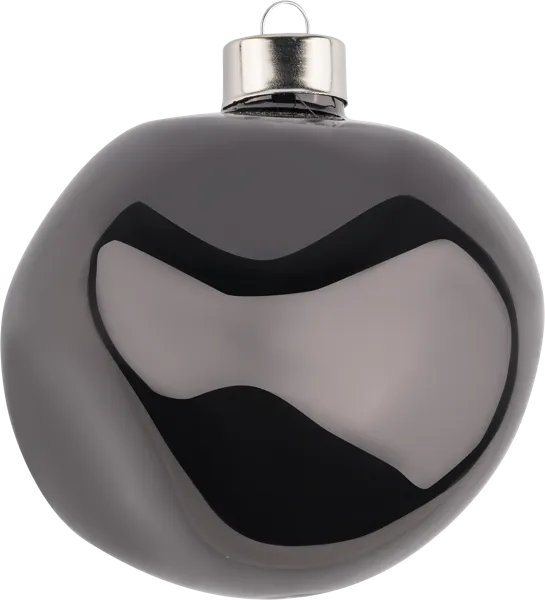 Изображение Елочное украшение 10см стекло Купман шар мятый черный Купман Интернэшнл , 1 шт