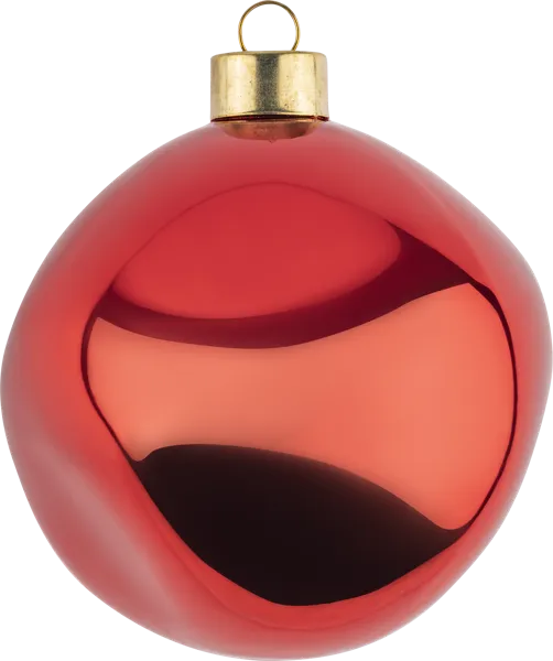 Изображение Елочное украшение 10см стекло Купман шар мятый красный Купман Интернэшнл , 1 шт