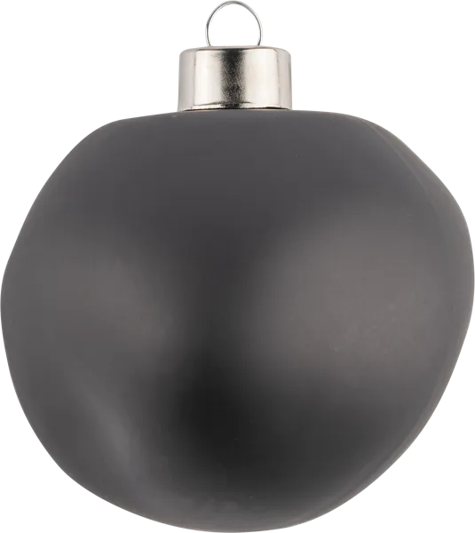 Изображение Елочное украшение 8см стекло Купман шар мятый черный Купман Интернэшнл , 1 шт