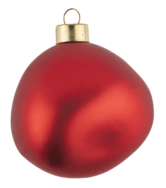 Изображение Елочное украшение 8см стекло Купман шар мятый красный Купман Интернэшнл , 1 шт