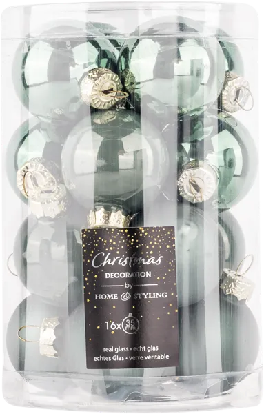 Изображение Шар 3,5см стекло Купман зеленый глянцевый матовый Купман Интернэшнл п/у, 16 шт