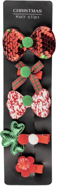 Изображение Заколка для волос Купман рождественская цветная Купман Интернэшнл к/у, 5 шт