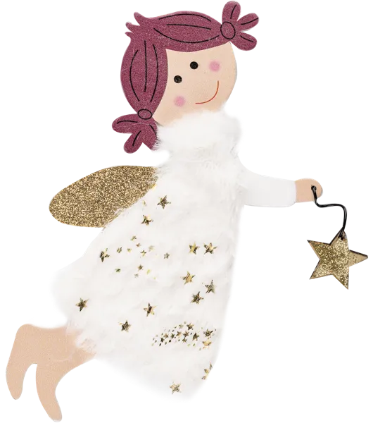 Изображение Елочное украшение 14см текстиль Купман ангел в ассортименте Купман Интернэшнл , 1 шт