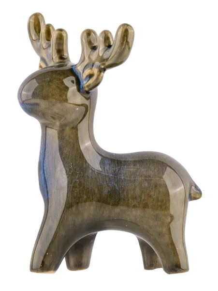 Изображение Статуэтка 14см фарфор Купман олень коричневый зеленый Купман Интернэшнл , 1 шт