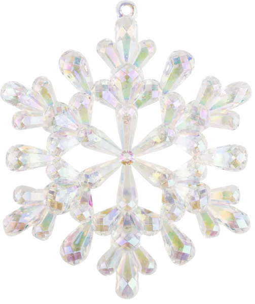 Изображение Елочное украшение 12см пластик Купман снежинка белая перламутр Купман Интернэшнл , 1 шт