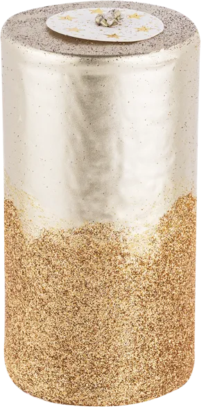 Изображение Свеча 13см столбик Купман бордо золотая с блестками Купман Интернэшнл , 1 шт