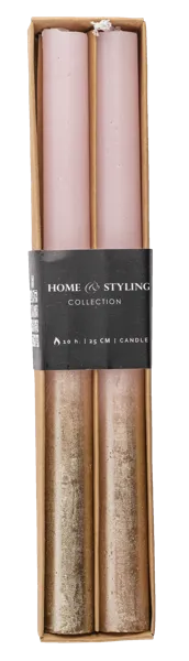 Изображение Свеча 25см декоративная Купман красная розовая с золотом Купман Интернэшнл , 2 шт